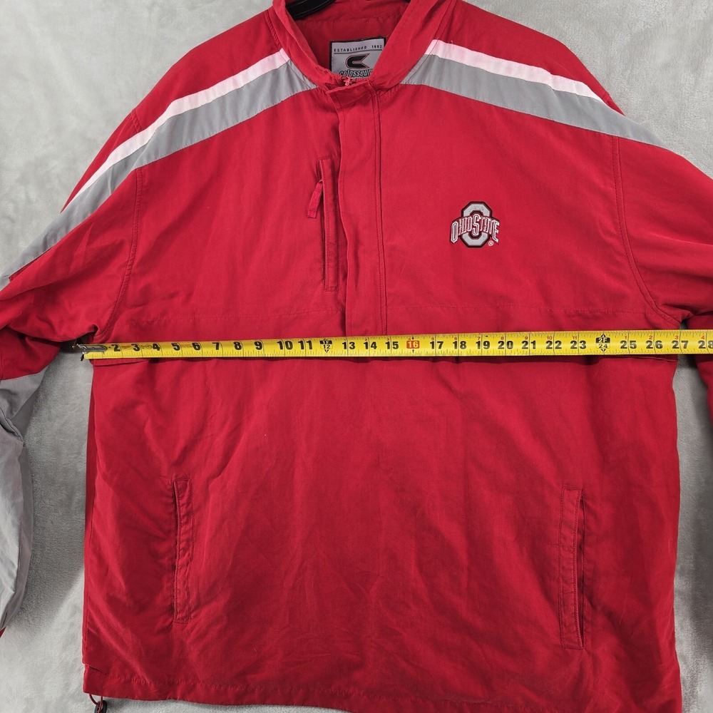 Ohio State Buckeyes Colosseum Athletic Windbreaker Jacket Pull Over Red Size XL - Picture 5 of 9